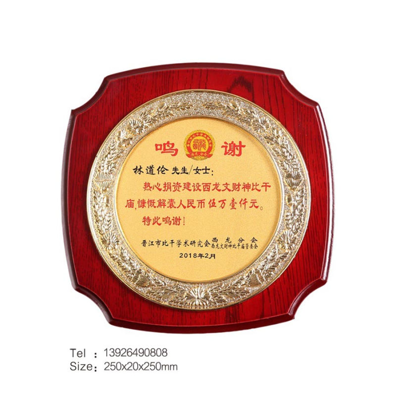 方形圆角牌匾奖牌8